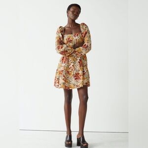 NYT & Other Stories Linen Floral Long Sleeve Dress (US 8)